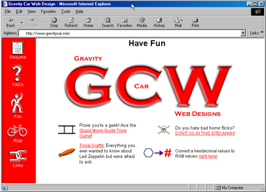 Original Gravitycar Site - circa 1999